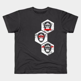 3 Grunge Monkeys (Dark Shirts) Kids T-Shirt